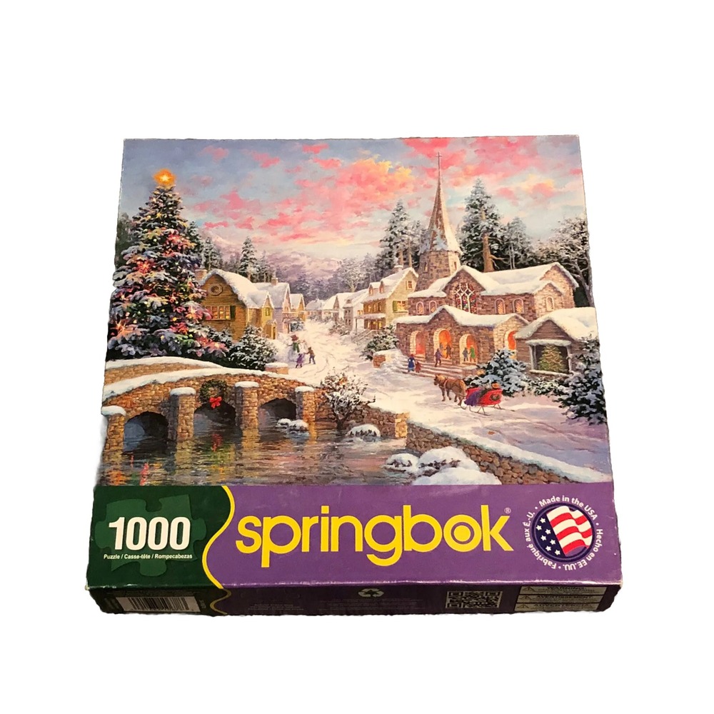 Springbok Puzzle - NEW - Heaven On Earth -  Snow - Town- 1000 pieces - Complete